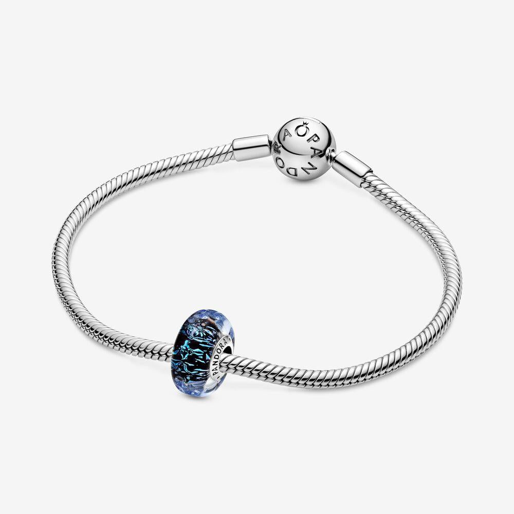 Pandora Wavy Dark Blue Murano Glass Ocean Charm
