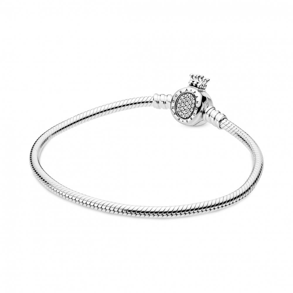 Pandora Sterling Silver Bracelet with O Crown Clasp 19 cm
