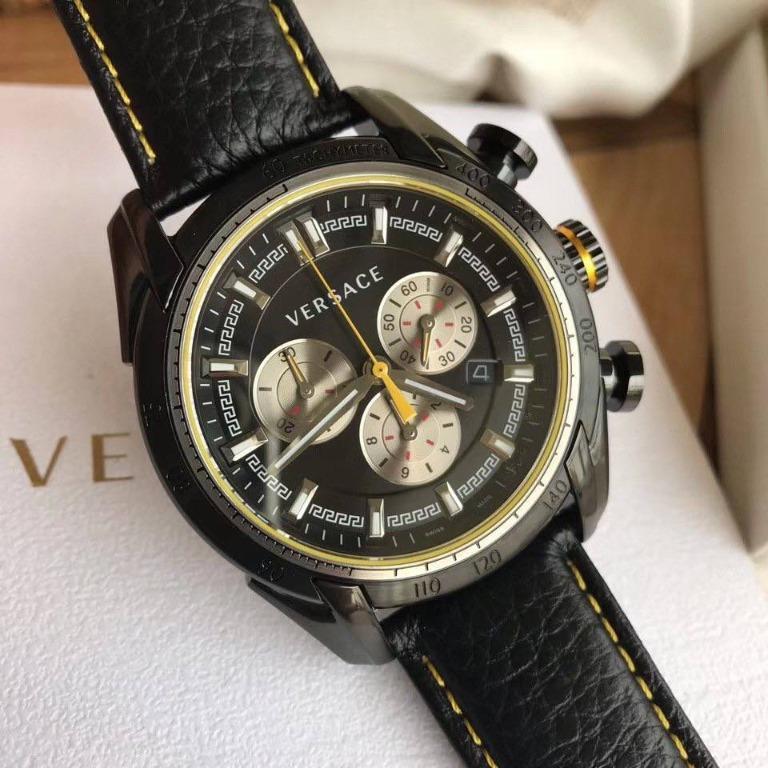 Versace VDB020014 V-Ray Black Stainless Steel Case Men's Watch