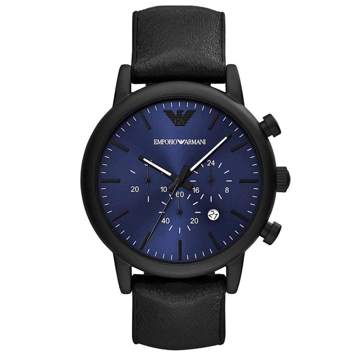 Emporio Armani AR11351 Chronograph Black Leather Men's Watch