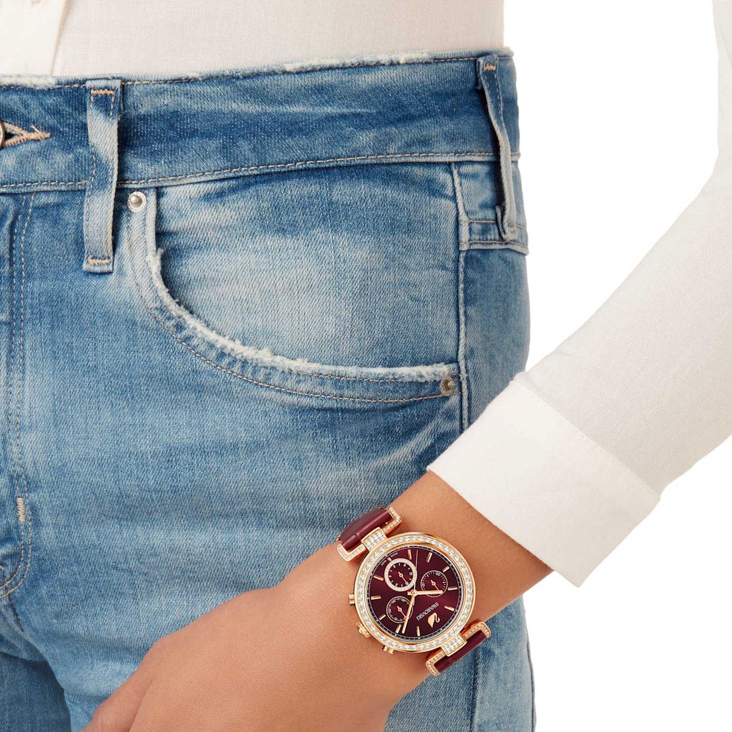 Swarovski 5416701 Era Journey Dark Red Rose-Gold Tone PVD Women's Watch