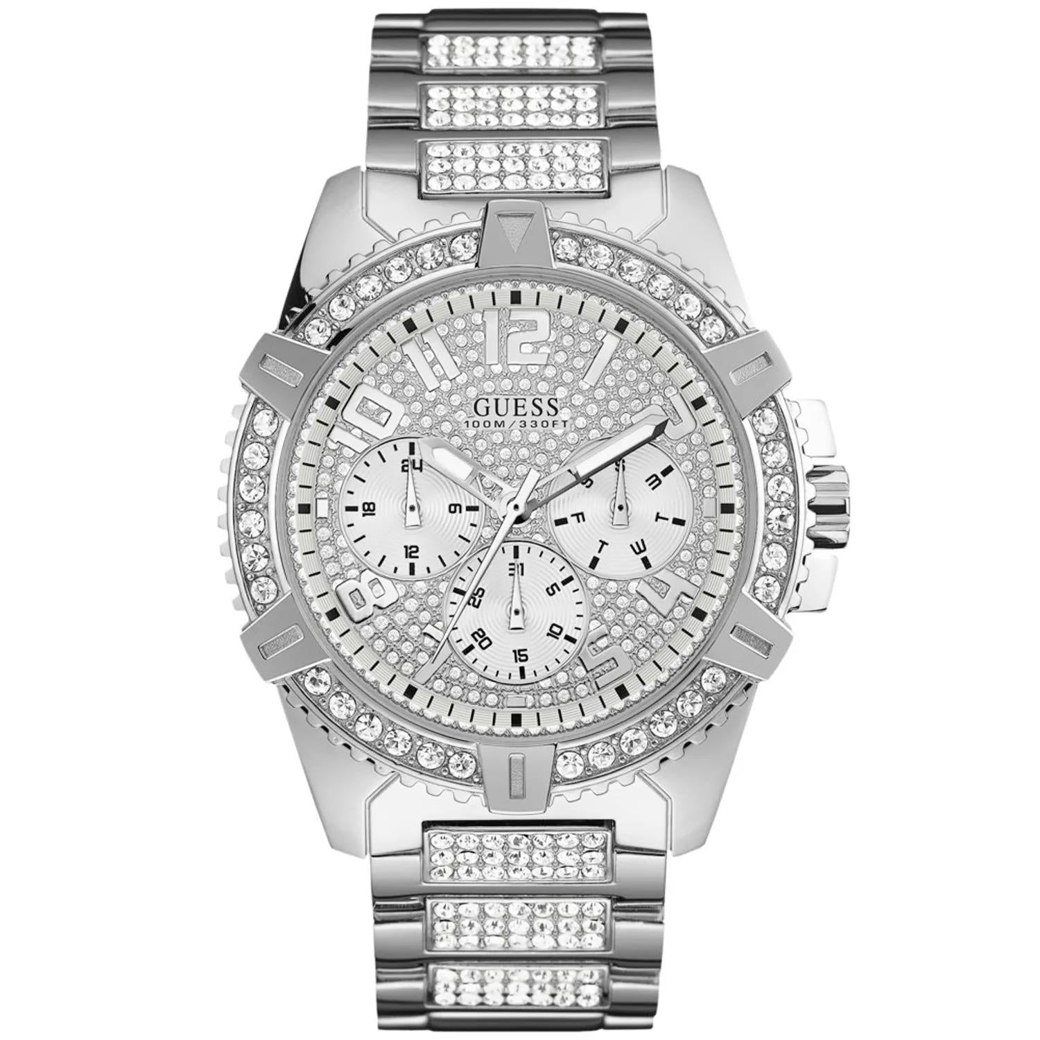 Guess W0799G1 Frontier Quartz Crystal Silver Dial Men's Watch