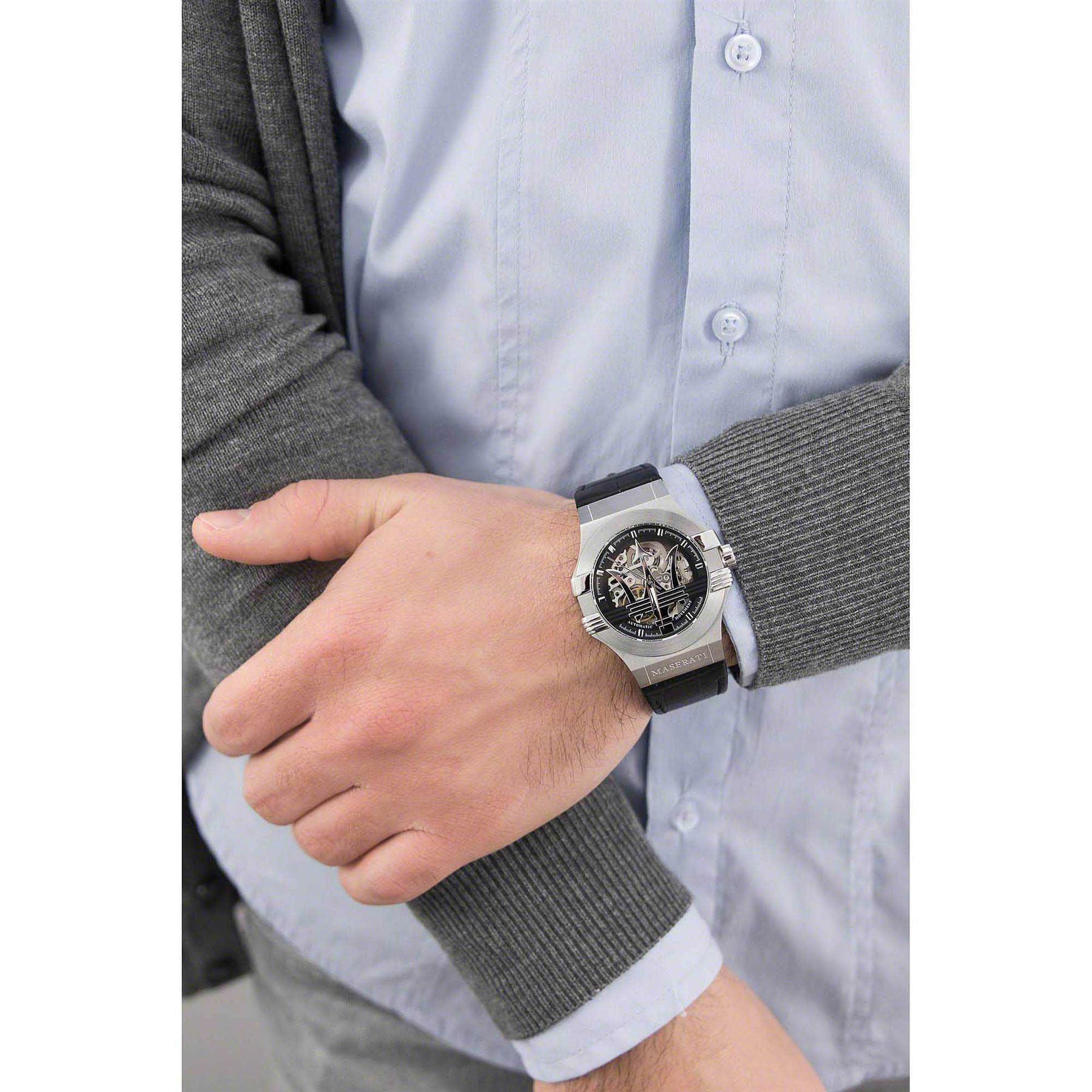 Maserati R8821108001 Potenza Automatic Black Dial Men's Watch