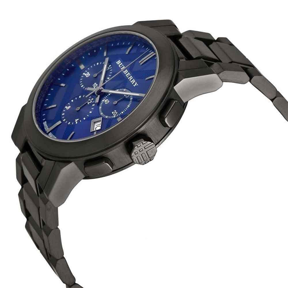 Burberry BU9365 Chronograph Blue Dial Dark Grey Ion-plated Men's Watch