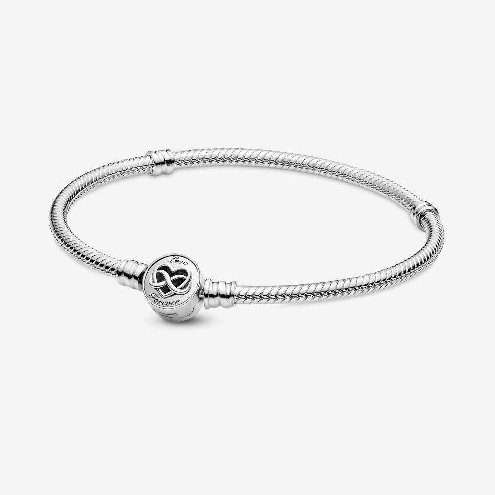 Pandora Moments Heart Infinity Clasp Snake Chain Bracelet 19 cm