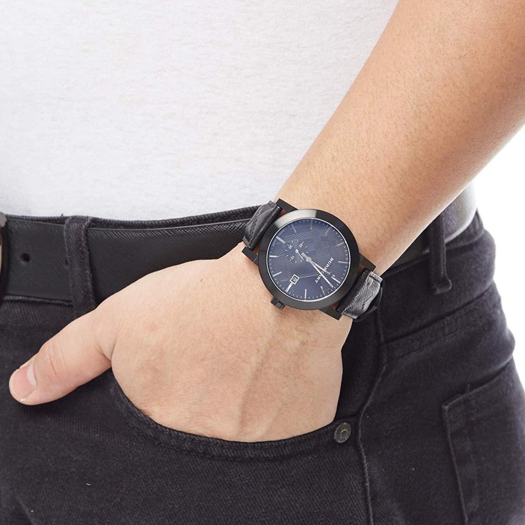 Burberry BU9906 City Black Leather Strap Men's Watch