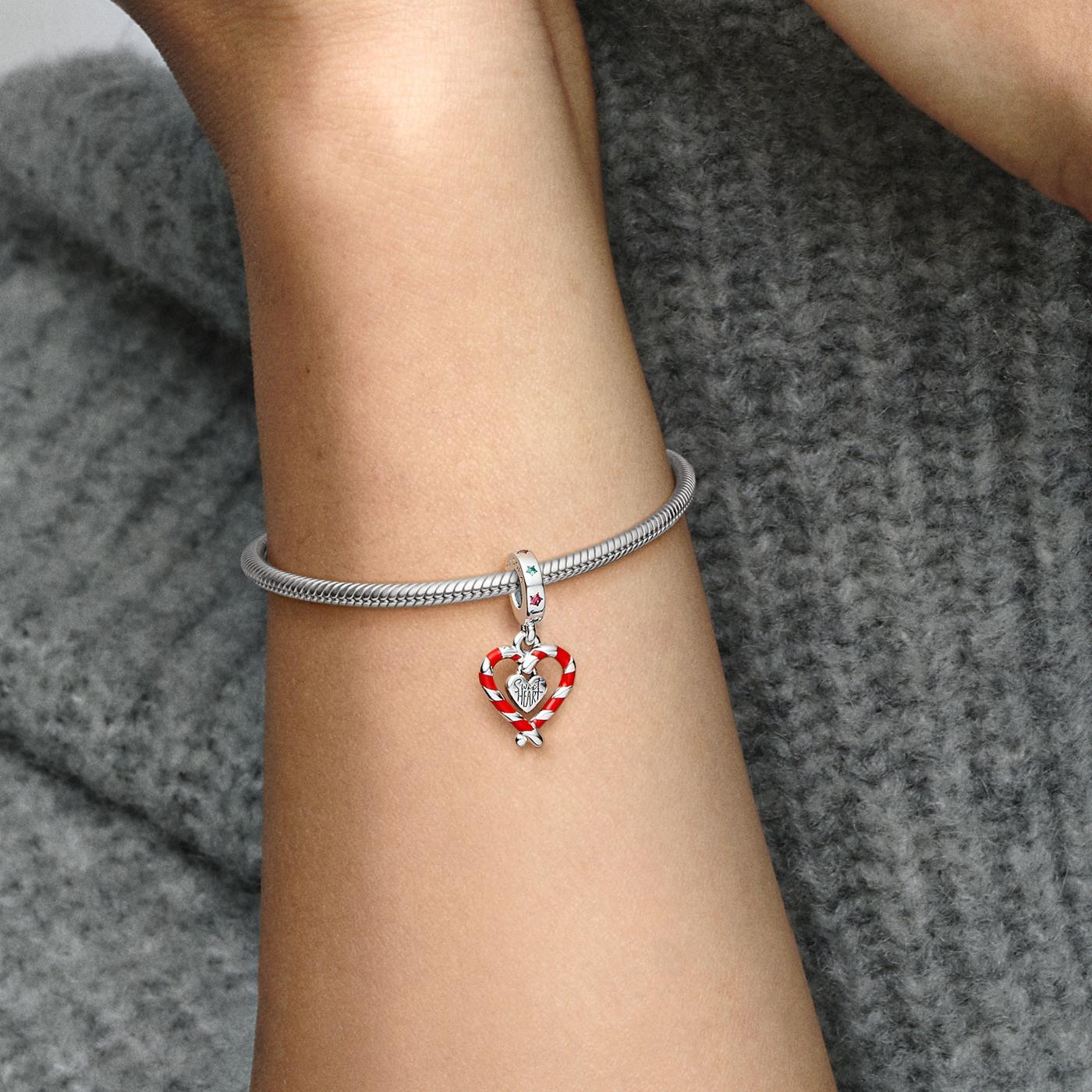 Pandora Candy Cane Sterling Silver Dangle Charm