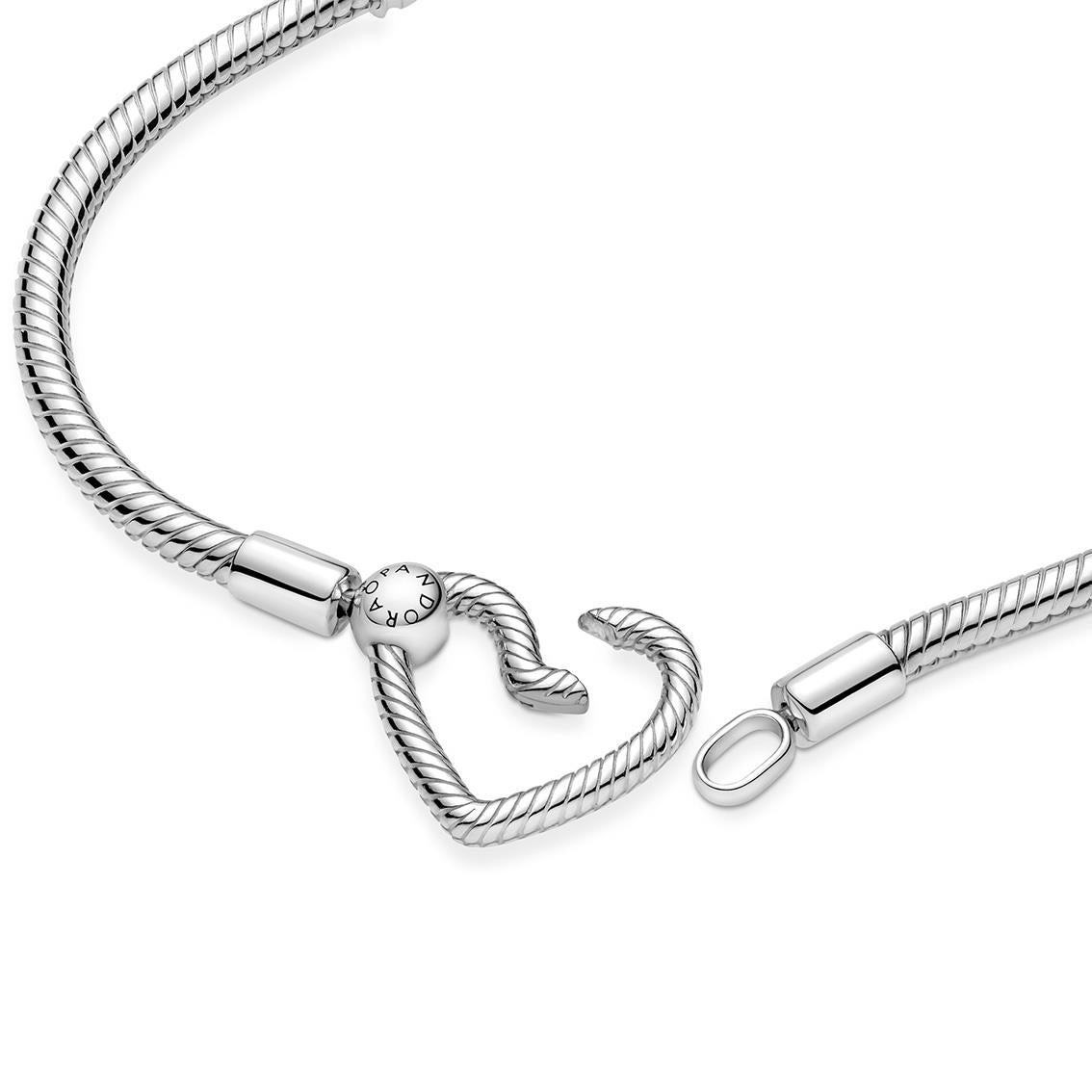Pandora Moments Heart Closure Snake Chain Bracelet 19 cm