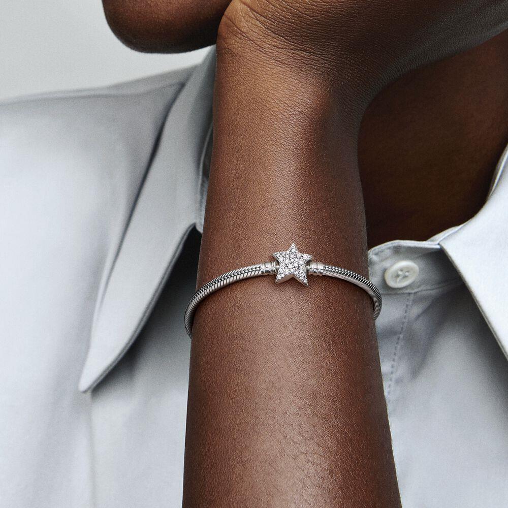 Pandora Moments Asymmetric Star Clasp Snake Chain Bracelet 18 cm