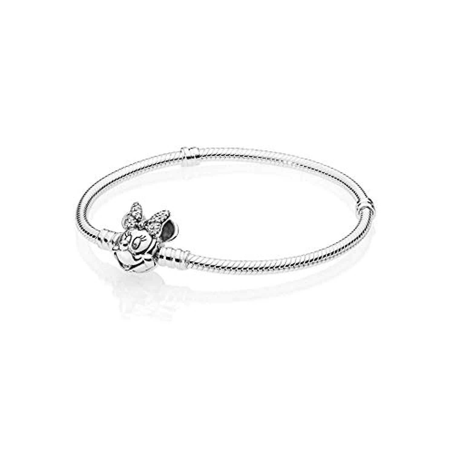 Pandora Disney Moments Pavé Minnie Mouse Clasp Snake Chain Bracelet 20 cm