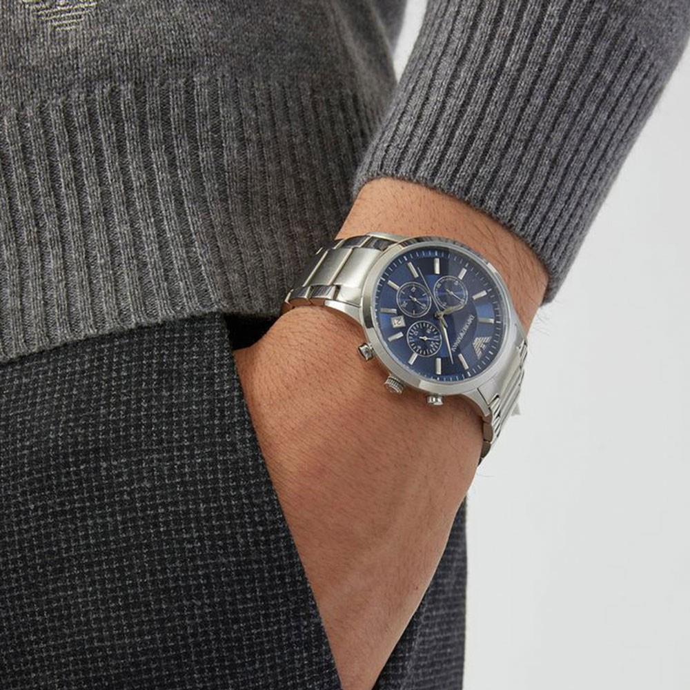 Emporio Armani AR2448 Silver Steel Chronograph Men's Watch