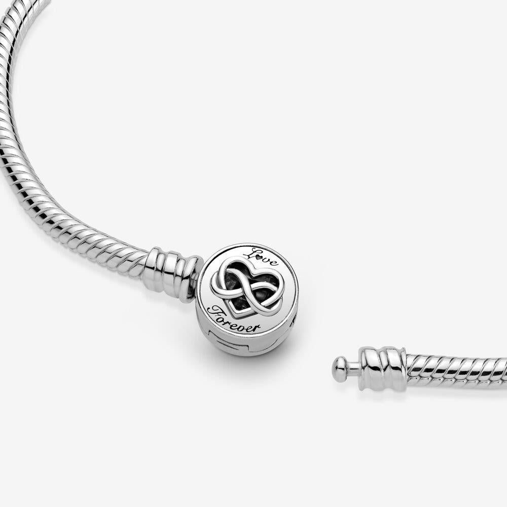 Pandora Moments Heart Infinity Clasp Snake Chain Bracelet 17 cm