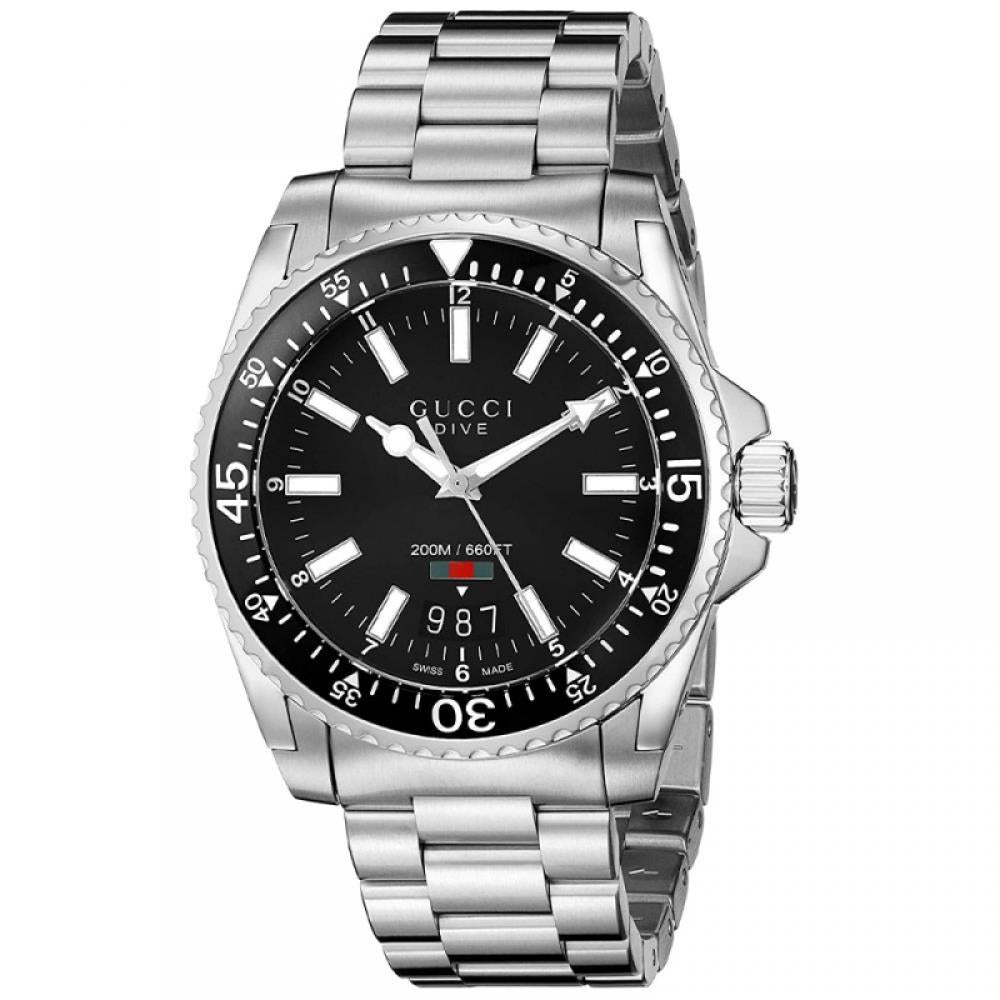 Gucci YA136301 Dive Black Dial Stainless Steel Men's Watch