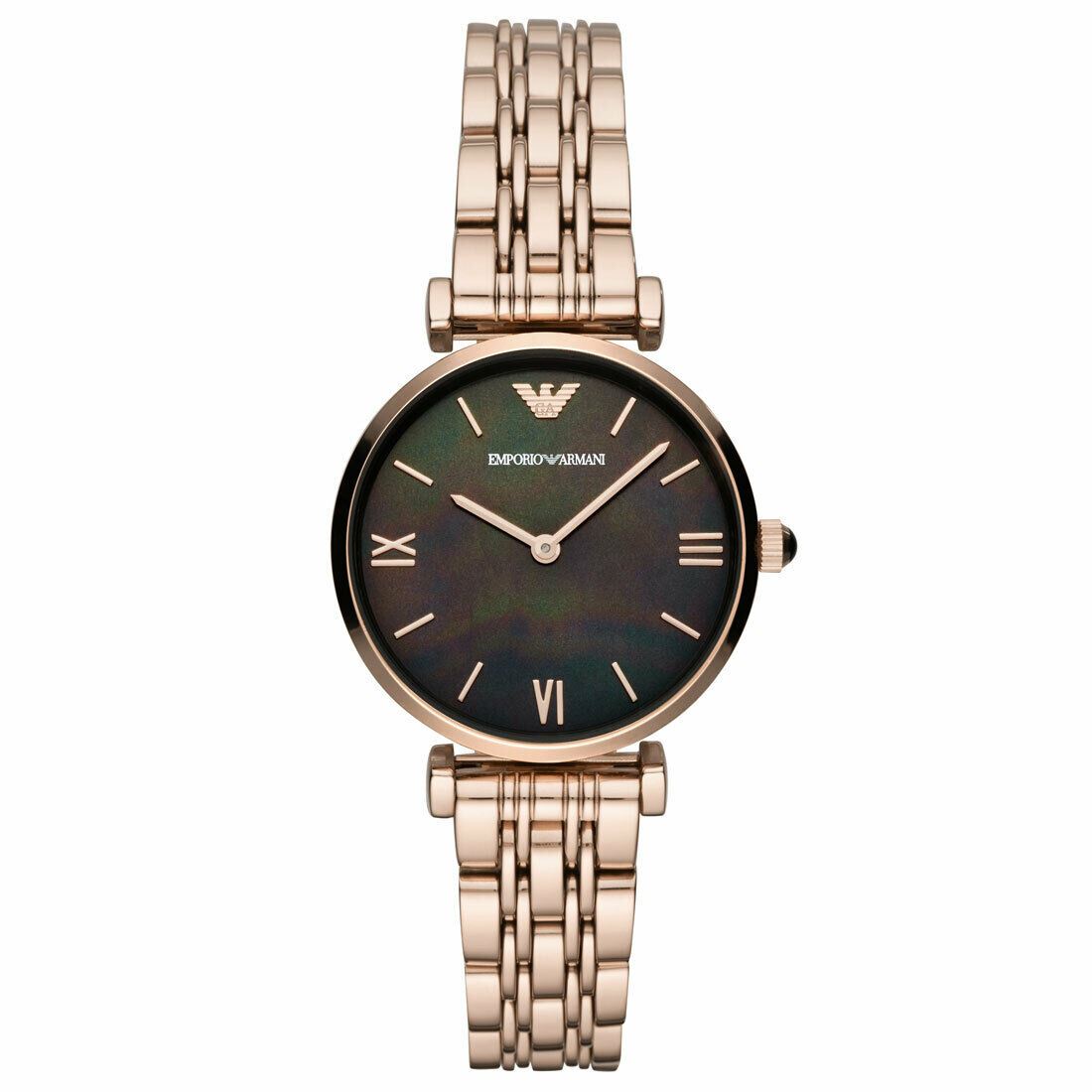 Emporio Armani AR11145 Gianni T-Bar Black Mother of Pearl Dial Ladies Watch